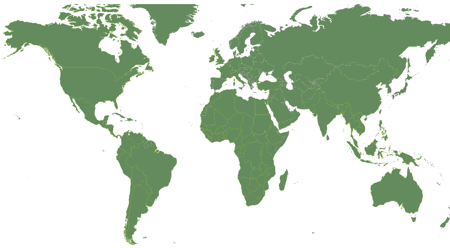 Map showing selection of countries related to Rua Design work