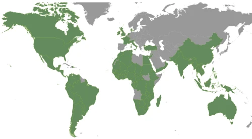 Map showing selection of countries related to Rua Design work